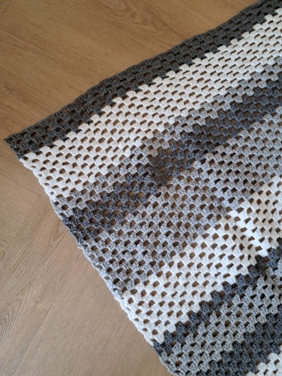 Soft acryl garen wol deken grijs wit