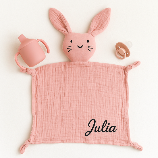 Knuffeldoekje met naam tutdoekje speendoekje roze meisje baby