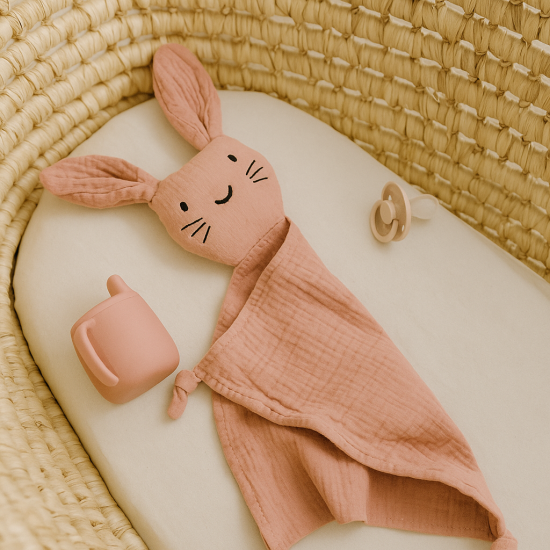 Knuffeldoekje met naam tutdoekje speendoekje roze meisje kraamcadeau