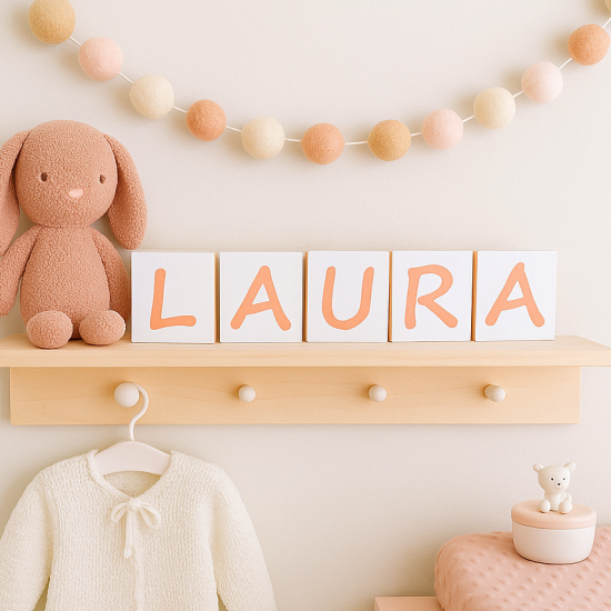 Naamblokken gifts by m babykamer houten blokken kraamcadeau meisje