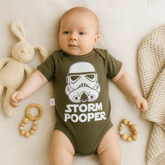 Romper Star Wars groen Storm pooper kraamcadeau army green