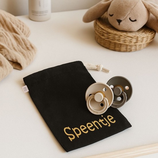 Speentje bewaarzakje opbergen baby zwart goud etui gifts by m luiertas organizer