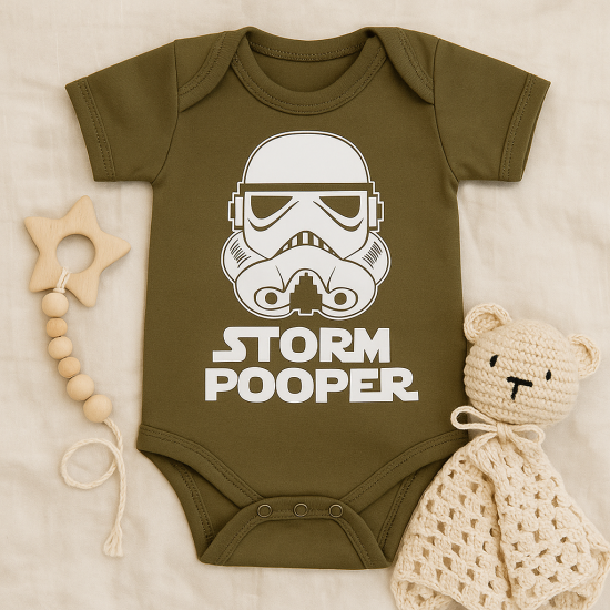 Star wars romper storm pooper baby army groen gifts by m kraamcadeau